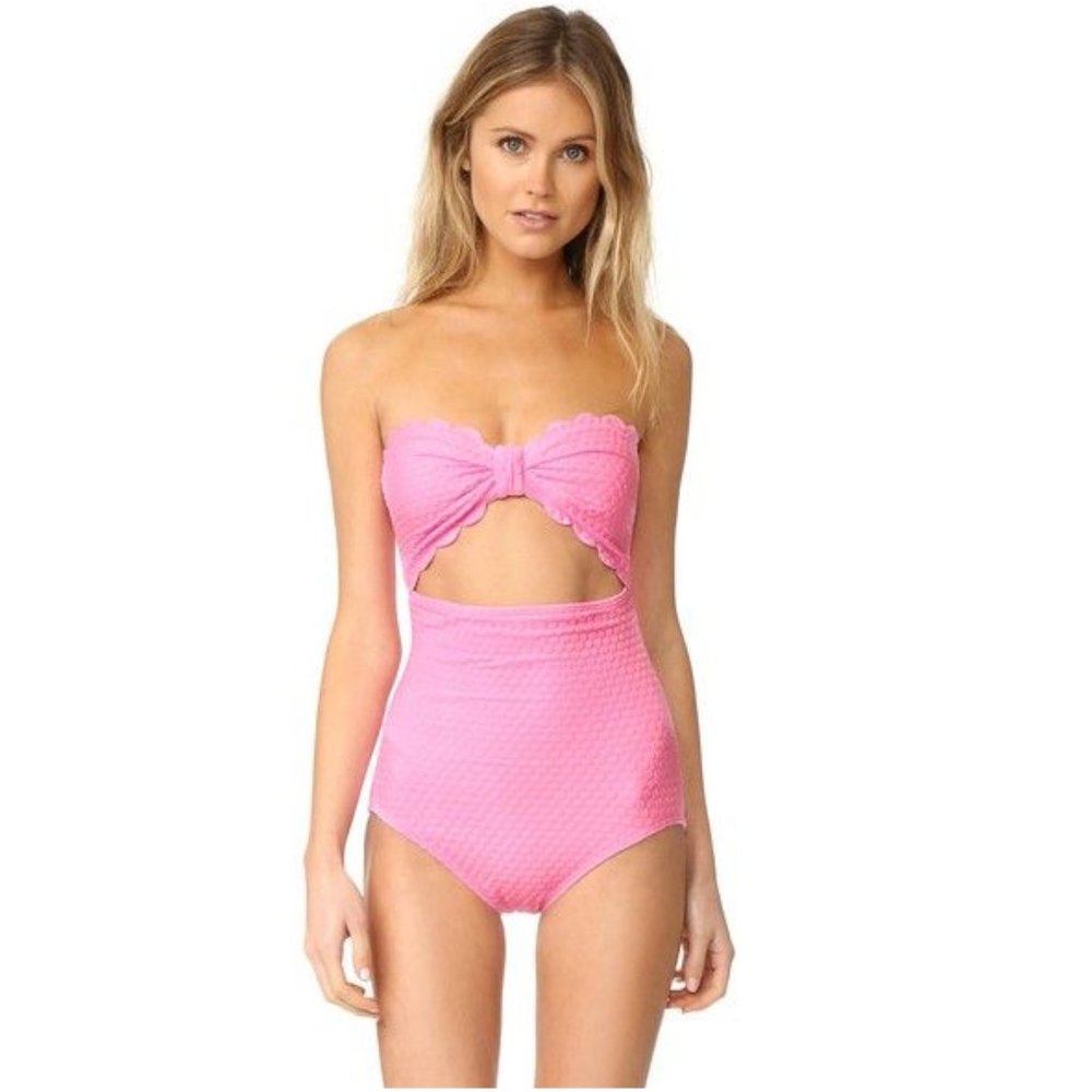Kate Spade Scalloped Cut Out One Piece Swim Suit